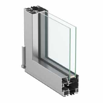Vue en perspective du profil aluminium Aluhaus Ecofutural 65 Ouvrant caché