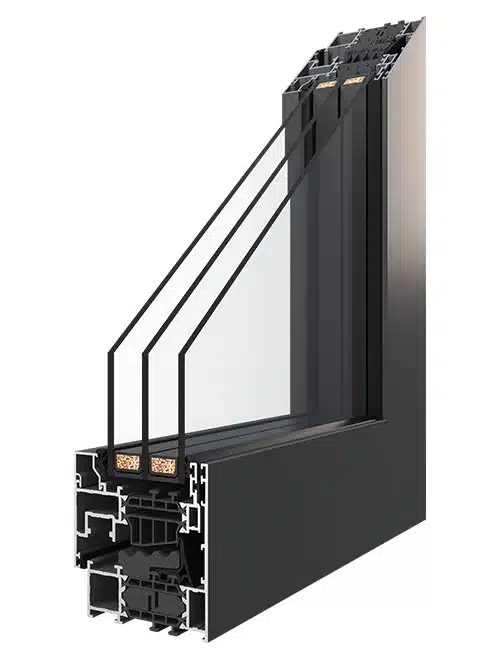 Coupe du profil aluminium Aluhaus Miru Evo Hidden